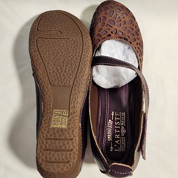 Chic Brown and Purple Women's Flats - Picture 4 of 6
